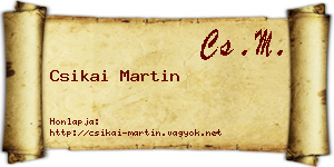 Csikai Martin névjegykártya